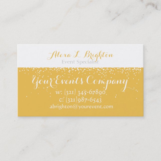 Champagne Events Business Card - Customisable (Front)