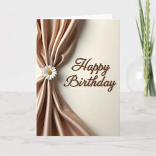 Champagne Fabric Birthday Card