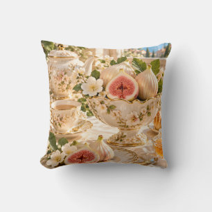 Champagne Fig Breakfast Floral Porcelain Cushion