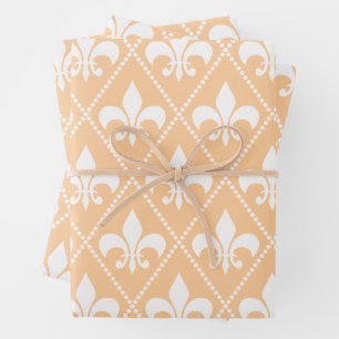 Champagne Fleur de Lis Wrapping Paper Sheet