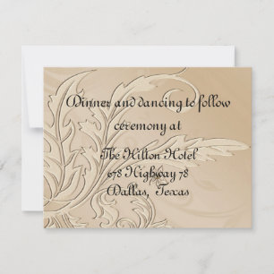 Champagne Fleur Formal Reception Card