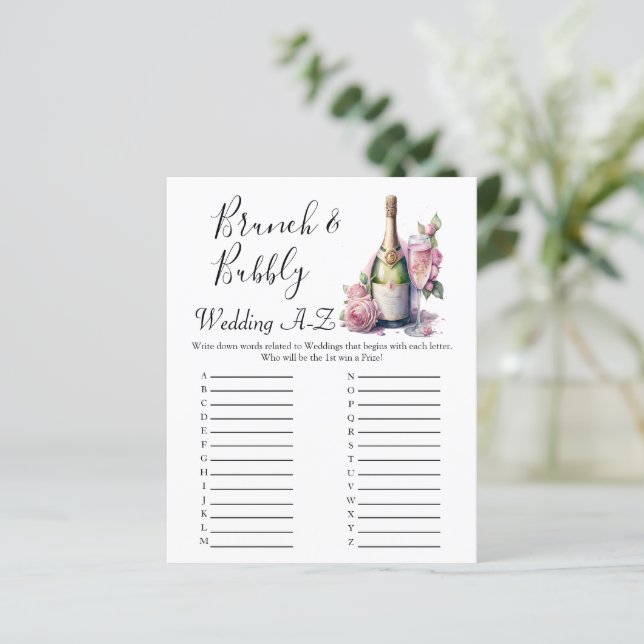 Champagne Floral Bridal Shower Wedding Game (Standing Front)