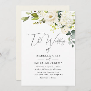 Champagne Floral Wedding  Invitation