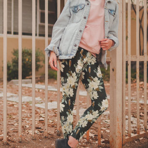 Champagne Flower Floral New Years Wedding  Leggings