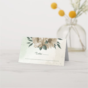 champagne flowers greenery botanical wedding place card