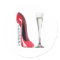Champagne Flute Glass and Corkscrew Stiletto Shoe