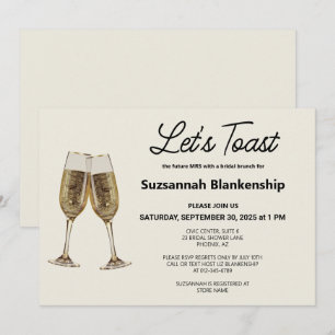 Champagne Flute Toast Bridal Shower Template