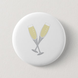 Champagne Flutes 6 Cm Round Badge