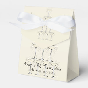 Champagne Flutes Design Champagne Coloured Wedding Favour Box