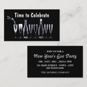 Champagne Flutes, New Year's Eve Party Invitation