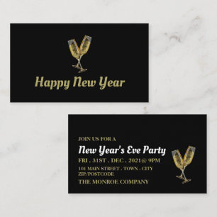 Champagne Flutes, New Year's Eve Party Invite