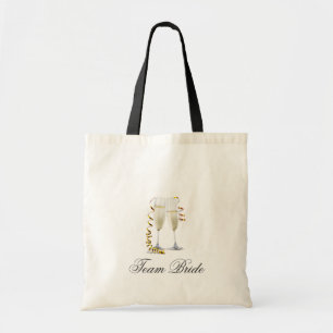champagne flutes rustic blue barn wedding tote bag