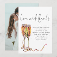 Champagne Flutes Script Photo Wedding