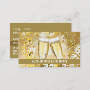 Champagne Flutes, Speed Dating Event Organizer Business Card
