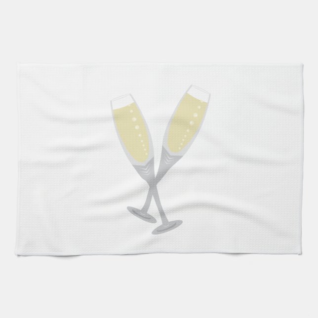 Champagne Flutes Tea Towel (Horizontal)