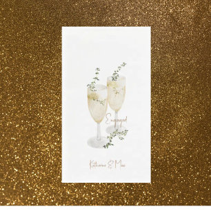 Champagne Foliage Gold Engagement Party Napkin