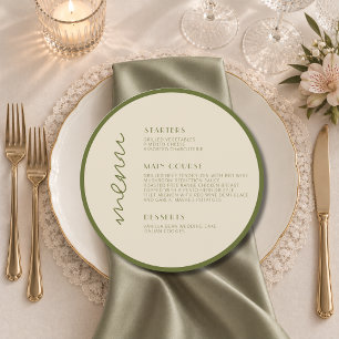 Champagne Formal Round Welcome Wedding Dinner Menu