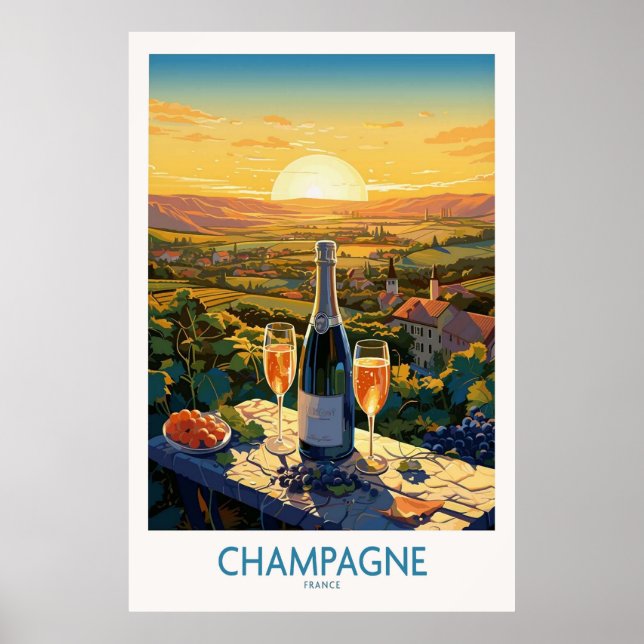 Champagne France Wine Poster (Front)