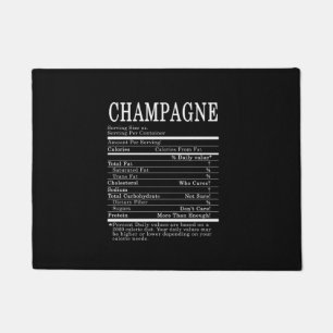 Champagne Funny Nutrition Facts Thanksgiving Chris Doormat