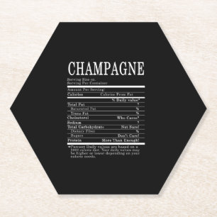 Champagne Funny Nutrition Facts Thanksgiving Chris Paper Coaster