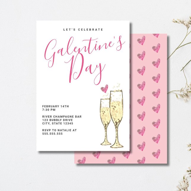 Champagne Galentines Day Party Invitation (Creator Uploaded)