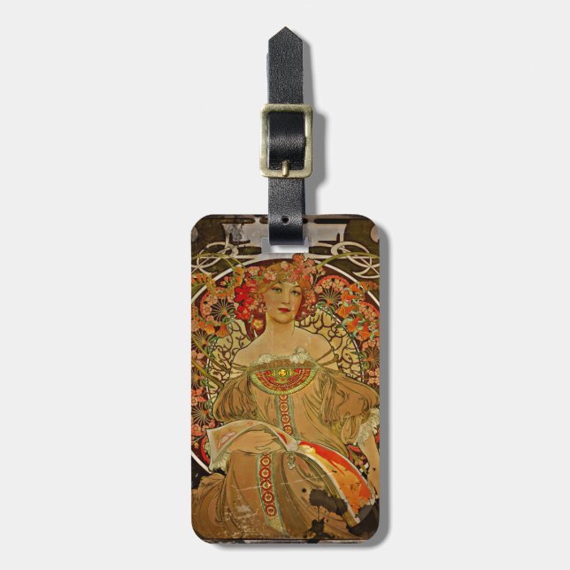 Champagne GIrl c1897 Luggage Tag (Front Vertical)