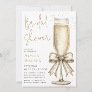 Champagne Glass Bridal Shower Invitation