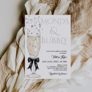 Champagne Glass Elegant Bow Bridal Shower Invitation