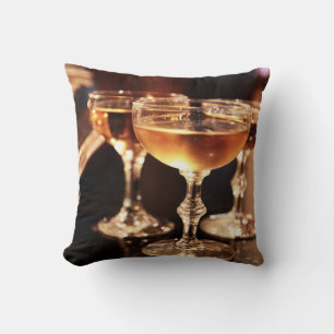 champagne glass golden toast cushion