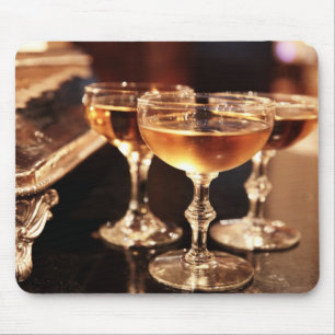 champagne glass golden toast mouse pad