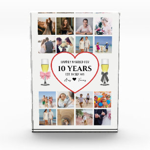 Champagne Glasses Anniversary Photo Block