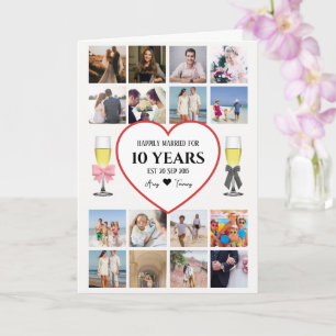 Champagne Glasses Anniversary Photo Card