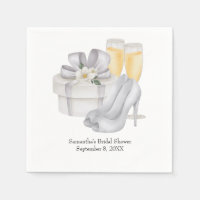 Champagne Glasses Brides Shoes Bridal Shower 