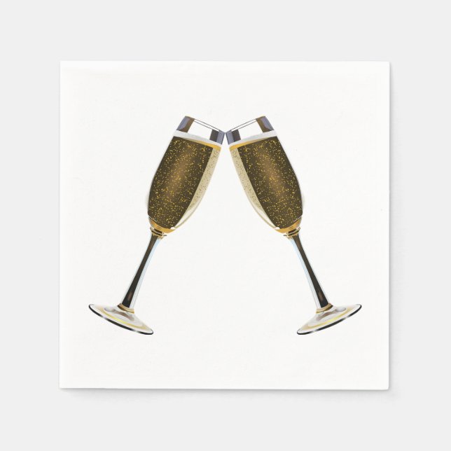 Champagne Glasses Celebration Napkin (Front)