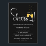 Champagne Glasses Engagement or Bachelorette Party Invitation<br><div class="desc">Raise your glasses and celebrate with friends and family with this gorgeously modern invitation design by berryberrysweet.com. Perfect for engagement parties,  wedding showers,  bachelor/bachelorette parties,  rehearsal dinners,  or holiday parties. Design © berryberrysweet.com</div>