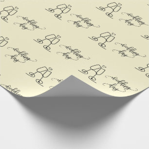 Champagne Glasses Lovely Wedding Day Gift Seamless Wrapping Paper