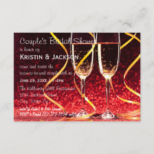Champagne Glasses Photo - 3x5 Bridal Shower Invitation