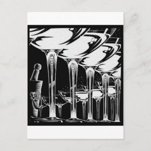 Champagne Glasses Postcard