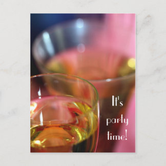 Champagne Glasses Postcard- You're Invited Invitation Postcard