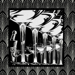 Champagne Glasses Silver Invitation