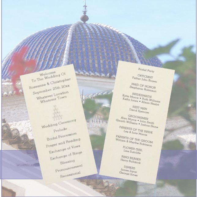 Champagne Glasses Simple Wedding Program (Creator Uploaded)