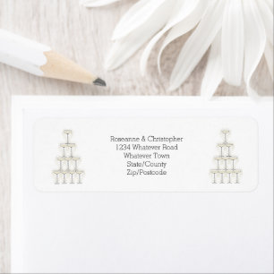 Champagne Glasses Simple Wedding Return Address Label