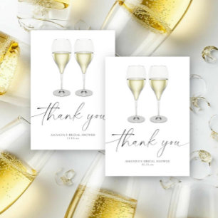 Champagne glasses - thank you bridal shower card