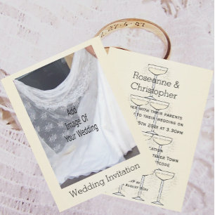 Champagne Glasses Wedding Invitation