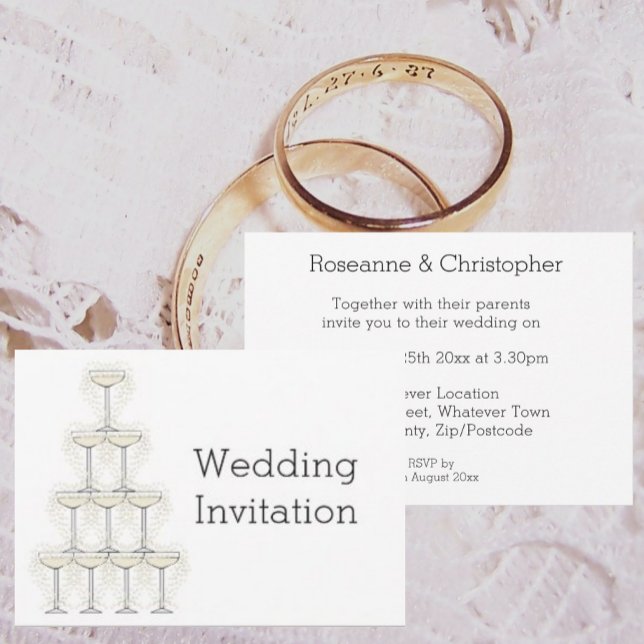 Champagne Glasses Wedding Invitation (Creator Uploaded)