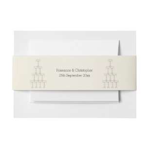 Champagne Glasses Wedding Invitation Belly Band
