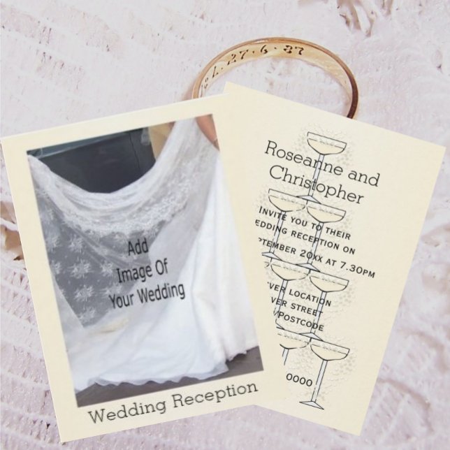 Champagne Glasses Wedding Reception Enclosure Card (Creator Uploaded)