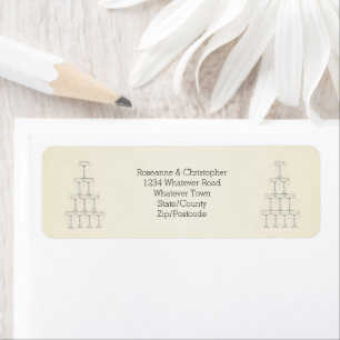 Champagne Glasses Wedding Return Address Label