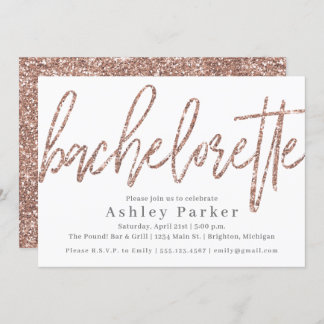 Champagne Glitter Bachelorette Party Invitation