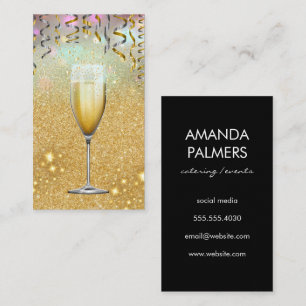 Champagne / Glitter Confetti / Gold Sparkle Business Card